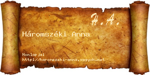 Háromszéki Anna névjegykártya