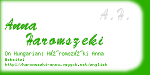 anna haromszeki business card